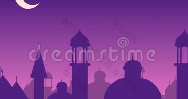 用清真寺和月亮和星星的灯笼<strong>迎接2019</strong>年的光明穆巴拉克